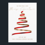 Red Gold Tree 2024 Calendar Merry Christmas Holiday Card<br><div class="desc">Stylish Red Gold Tree 2024 Calendar Merry Christmas is in a stylish set handwritten style script. With a handy 2024 calendar on the back for your recipients and Happy New Year greeting.</div>