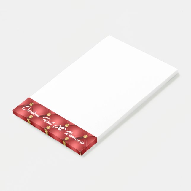 Red Gold Tufted Personalised Post-it® Notes (Angled)