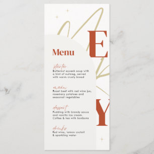 Red Gold Typo Merry Christmas Dinner Party Menu