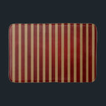Red & Gold Vertical Stripes Striped Pattern Bath Mat<br><div class="desc">Custom bath mat.</div>