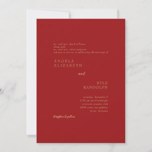  Red & Gold Wedding Invitation
