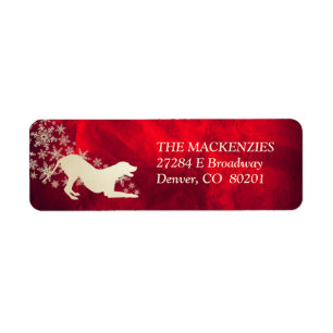 Red Gold Winter Dalmatian Return Address