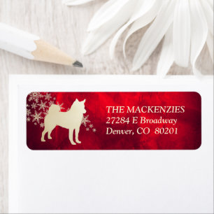 Red Gold Winter Norwegian Elkhound Return Address