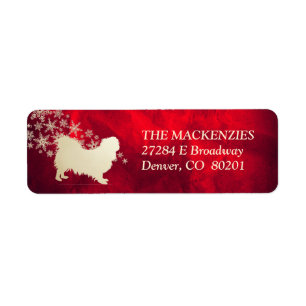 Red Gold Winter Pekingese Return Address