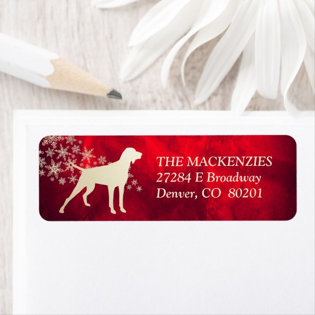 Red Gold Winter Pointer Return Address (Insitu)