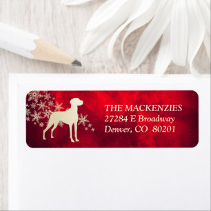 Red Gold Winter Vizsla Return Address