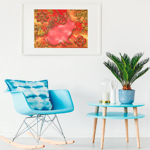 Red Gold Year of The Rabbit 2023 Chinese New Year Poster