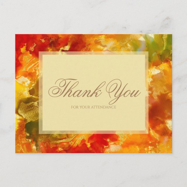 Red, gold, yellow, green marble ink invitations (Front)
