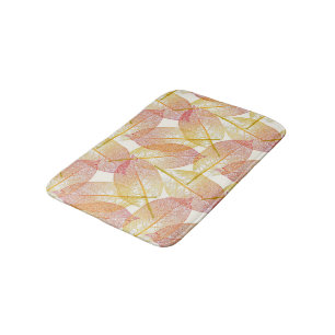 Red Gold Yellow Leaves Autumn Season Art Pattern Bath Mat