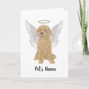 Red Golden Apricot Doodle Sympathy Memorial Card