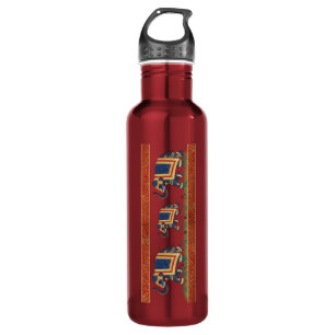 red golden elephant print Waterbottle 24oz or 32oz 710 Ml Water Bottle