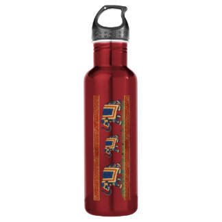 red golden elephant print Waterbottle 24oz or 32oz 710 Ml Water Bottle