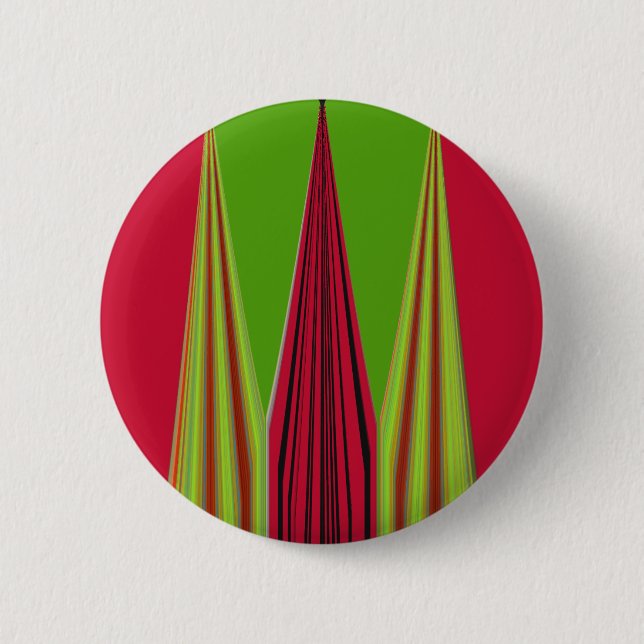 RED GOLDEN GREEN 6 CM ROUND BADGE (Front)