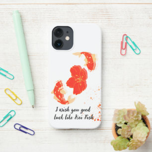 Red&Golden koi fish swiim & red flower  Japanese  iPhone 12 Mini Case