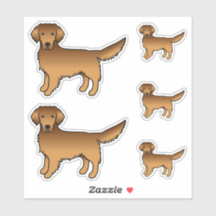 Red Golden Retriever Cute Cartoon Dogs