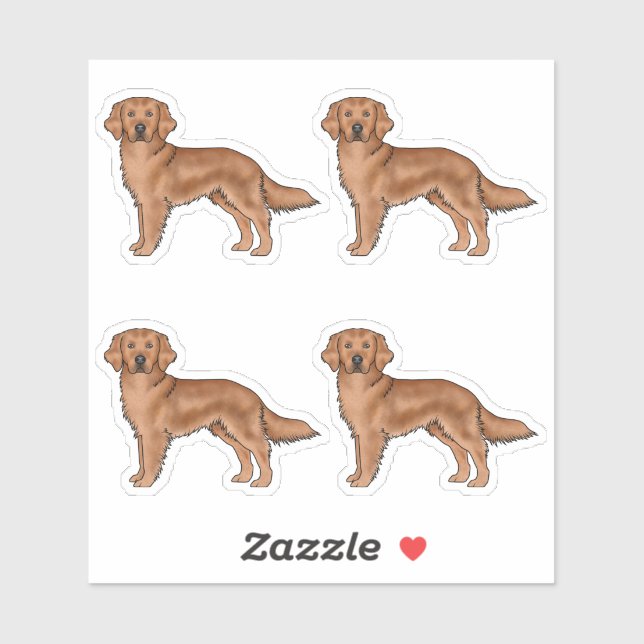 Red Golden Retriever Cute Cartoon Dogs (Sheet)
