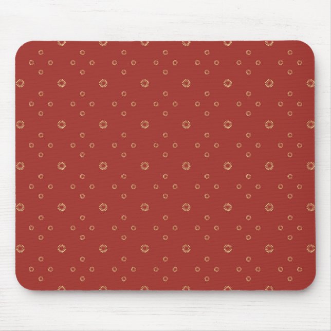 Red | Golden Zinnia Sun Mouse Mat (Front)
