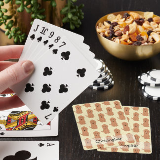 Red Goldendoodle Design Any Colour Background Playing Cards