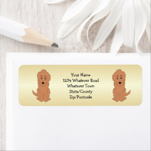 Red Goldendoodle Dog Design Return Address