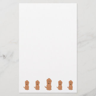 Red Goldendoodle Dog Design Stationery