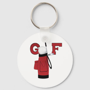 Red Golf Bag Golf Key Ring