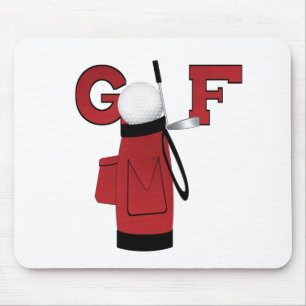 Red Golf Bag Golf Mouse Mat