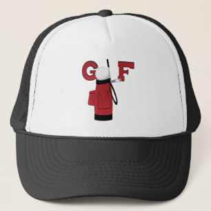 Red Golf Bag Golf Trucker Hat