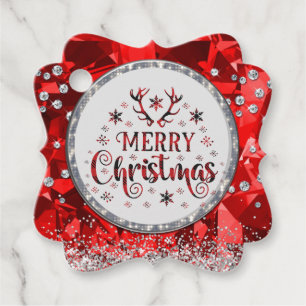  Red Gorgeous Emerald  Merry Christmas   Favour Tags