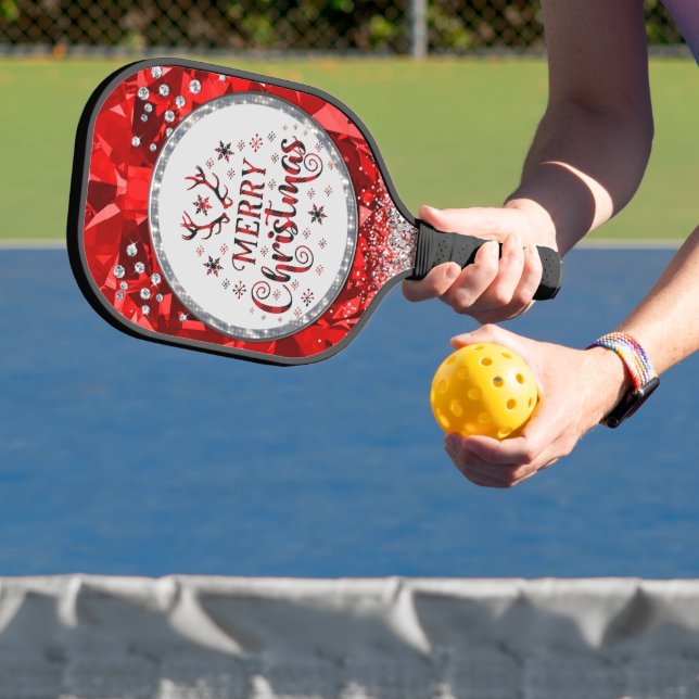 Red Gorgeous Emerald  Merry Christmas  Pickleball Paddle (Insitu)