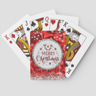  Red Gorgeous Emerald  Merry Christmas   Playing Cards