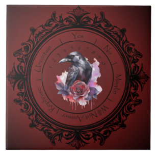 Red Gothic Crow Pendulum Tile
