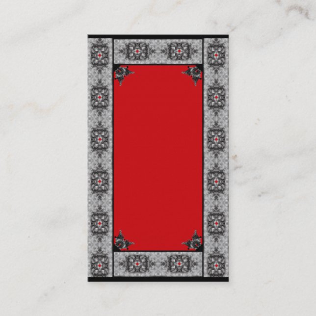 Red Gothic Customisable Business Card (Front)