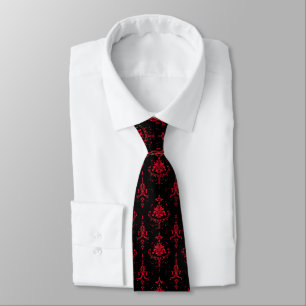 Red Gothic Pattern Tie