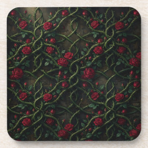 Red Gothic Rose Coaster