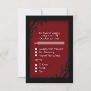 Red Gothic RSVP with Menu Choice
