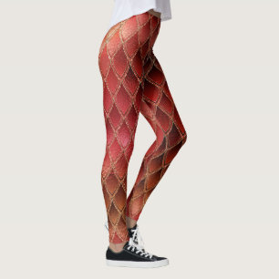 Red Gradient Dragon Scales Leggings