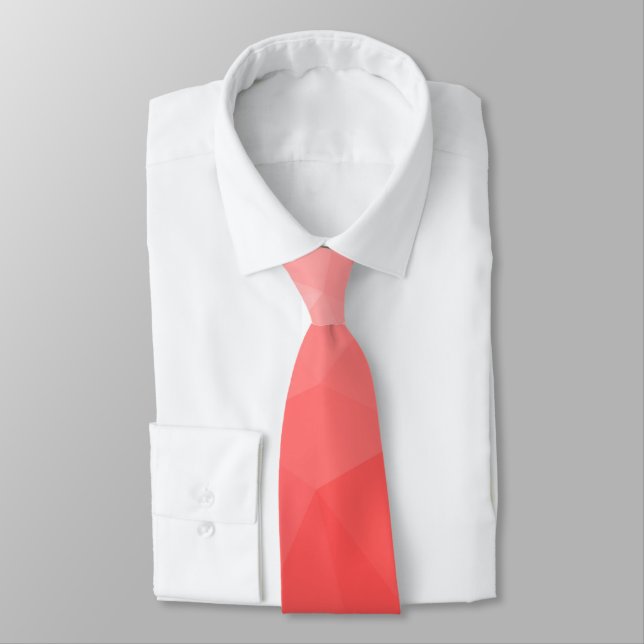 Red gradient geometric mesh pattern 2 sides tie (Tied)