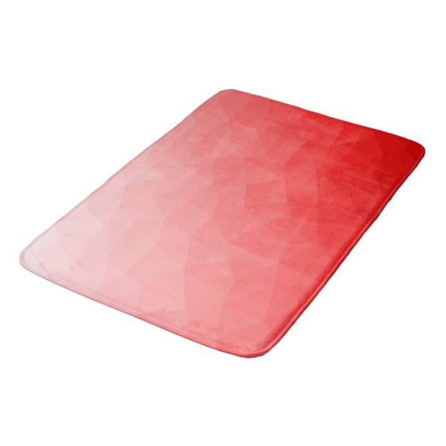 Red gradient geometric mesh pattern bath mat (Angled)
