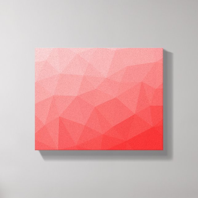 Red gradient geometric mesh pattern canvas print (Front)