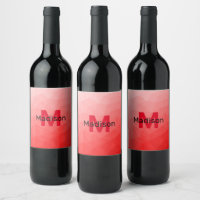 Red gradient geometric mesh pattern Monogram