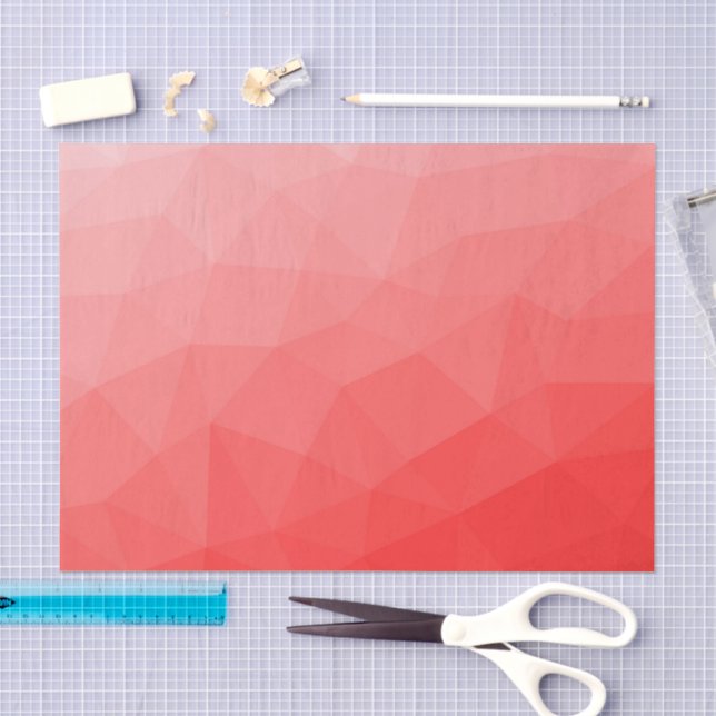 Red gradient geometric mesh pattern tissue paper (Craft)