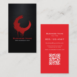 Red Gradient Paint Swirl Design – Custom Editable Business Card