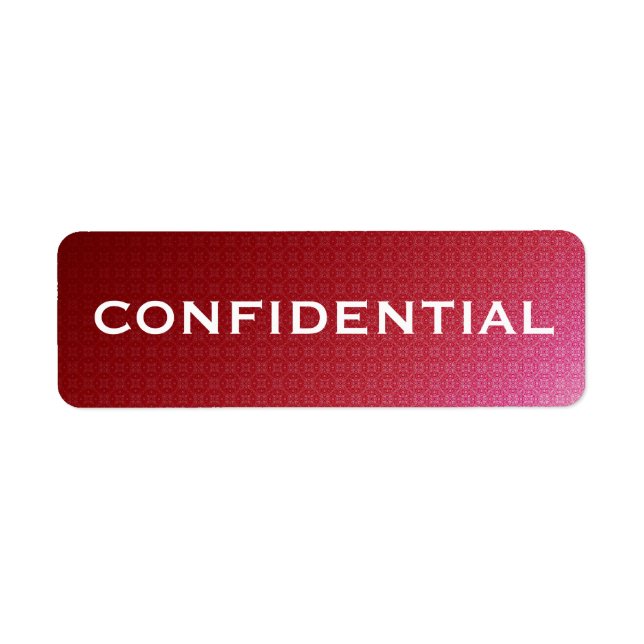 Red Gradient Pattern CONFIDENTIAL label (Front)
