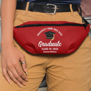 Red Graduate Custom 2025 Graduation Bum Bags