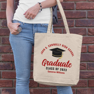 Red Graduate Personalised Class of 2023 Graduation Tote Bag