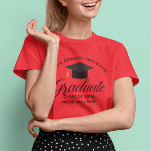 Red Graduation Custom High School Graduate Women's T-Shirt