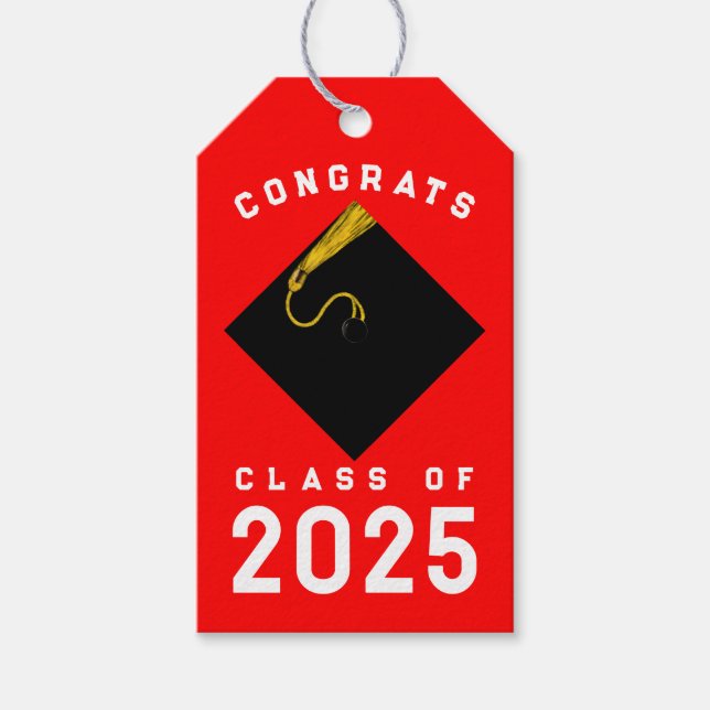 Red Graduation Gift Tags (Front)