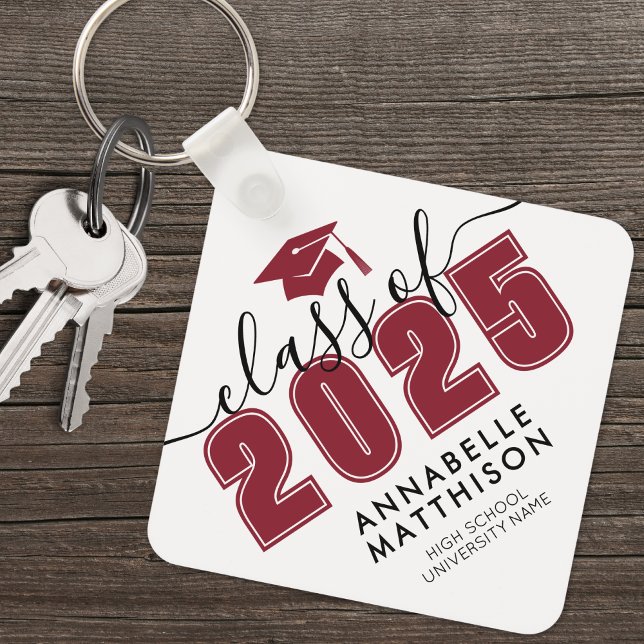 Red Graduation Key Ring (Red Graduation keychain)