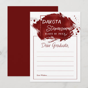 Red Graduation Paint Splatter Grad Party Advice Invitation