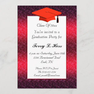 Red Graduation Party Invitation
